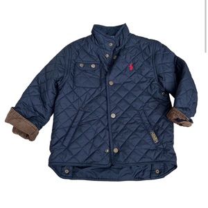 Vintage 3T Polo Ralph Lauren Little Kids Navy
Blue Quilted Jacket Red Pony